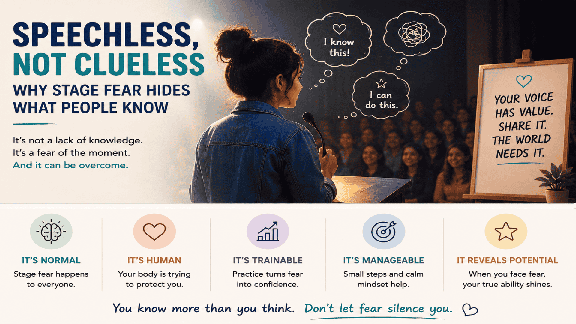 Speechless, Not Clueless: Why Stage Fear Hides What People Know